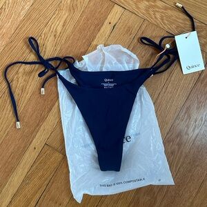Quince Navy Tie-Side Bikini Bottom size M NWT